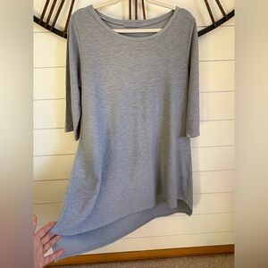 Cut Loose Grayish Blue High-low Flowy Tunic